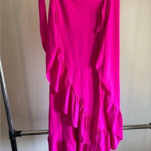 Vibrant Pink Ruffled swimsuit cover up
